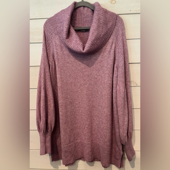 Anthropologie Lavender  Cowl Neck Sweater with Ribbed Texture in size XL - Picture 2 of 11